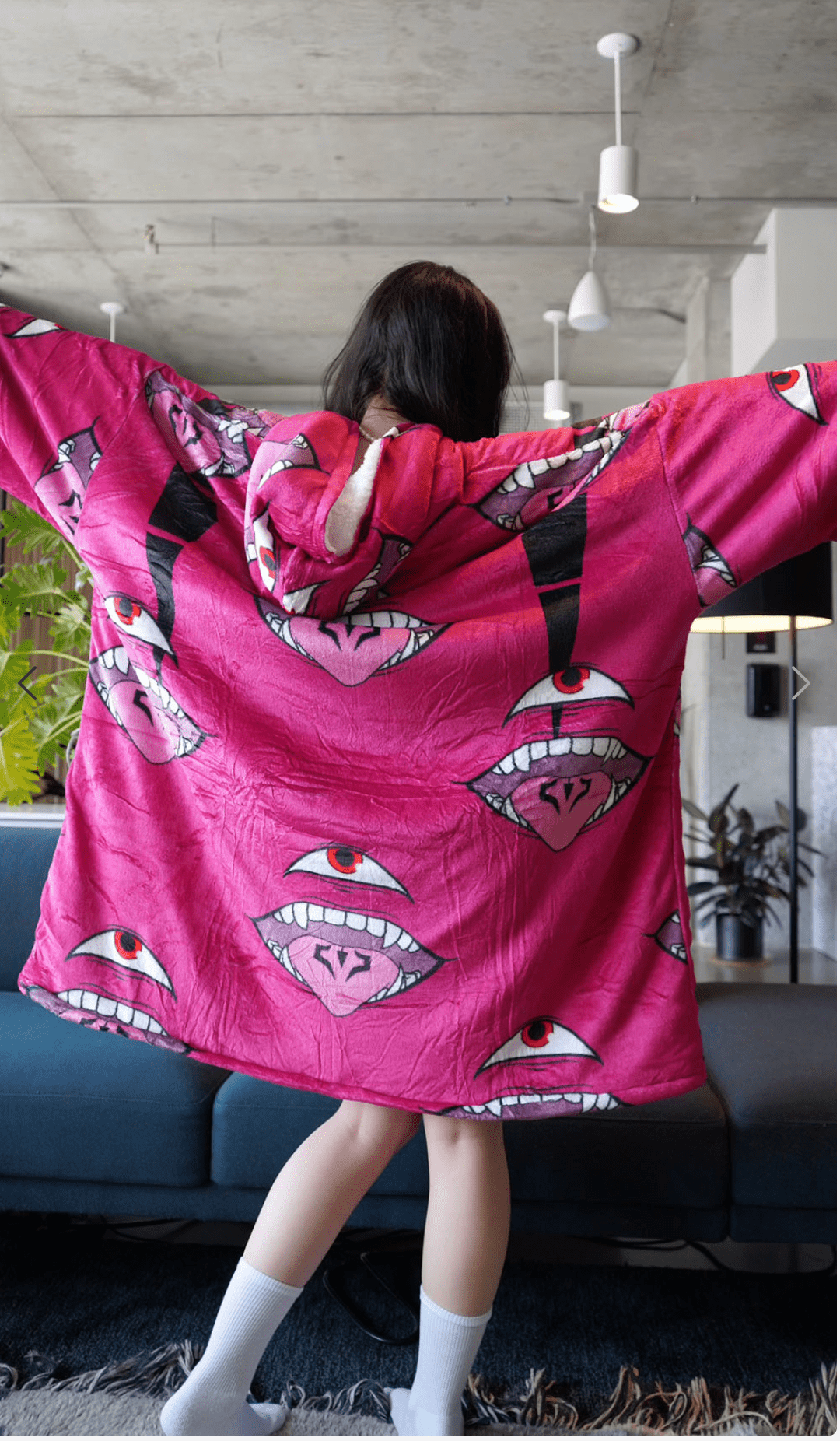 Sukuna Jujutsu Kaisen Wearable Blanket Hoodie for Kids & Adults | OLM Toys