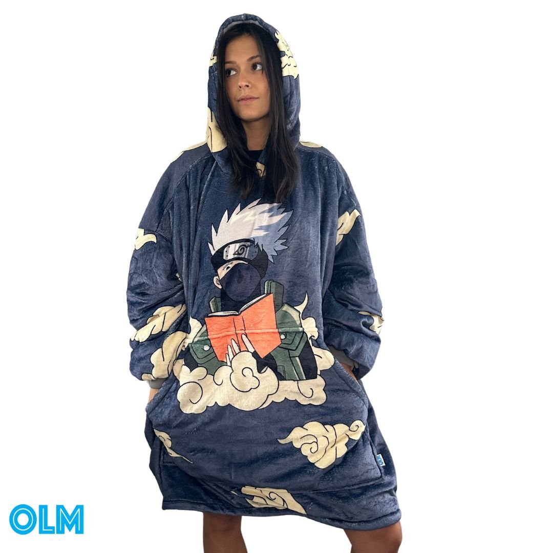 Kakashi Hatake Wearable Blanket Hoodie for Kids & Adults